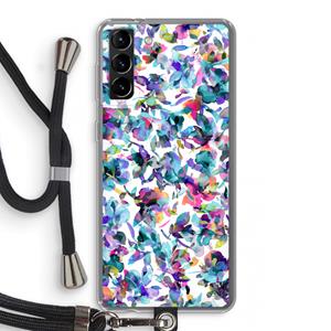 CaseCompany Hibiscus Flowers: Samsung Galaxy S21 Plus Transparant Hoesje met koord