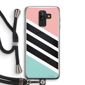CaseCompany Strepen pastel: Samsung Galaxy J8 (2018) Transparant Hoesje met koord