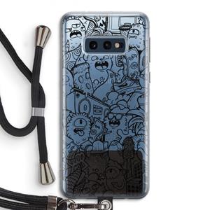 CaseCompany Vexx Black City : Samsung Galaxy S10e Transparant Hoesje met koord