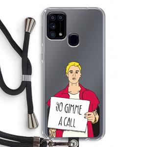 CaseCompany Gimme a call: Samsung Galaxy M31 Transparant Hoesje met koord