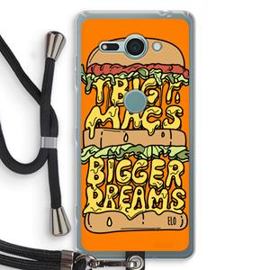 CaseCompany Big Macs Bigger Dreams: Sony Xperia XZ2 Compact Transparant Hoesje met koord