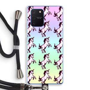 CaseCompany Musketon Unicorn: Samsung Galaxy Note 10 Lite Transparant Hoesje met koord