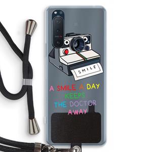CaseCompany Smile: Sony Xperia 5 II Transparant Hoesje met koord
