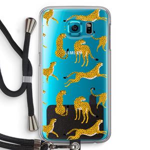 CaseCompany Luipaard: Samsung Galaxy S6 Transparant Hoesje met koord