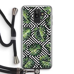 CaseCompany Geometrische jungle: Samsung Galaxy J8 (2018) Transparant Hoesje met koord
