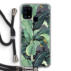 CaseCompany Bananenbladeren: Samsung Galaxy M31 Transparant Hoesje met koord