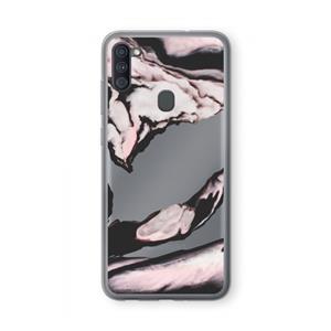 CaseCompany Roze stroom: Samsung Galaxy A11 Transparant Hoesje