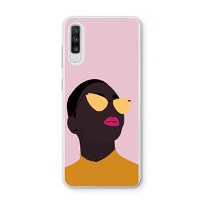 CaseCompany Yellow glasses: Samsung Galaxy A70 Transparant Hoesje