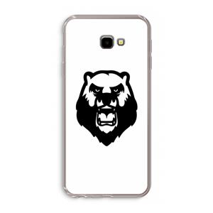 CaseCompany Angry Bear (white): Samsung Galaxy J4 Plus Transparant Hoesje