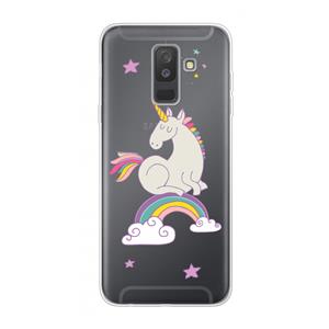 CaseCompany Regenboog eenhoorn: Samsung Galaxy A6 Plus (2018) Transparant Hoesje