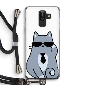 CaseCompany Cool cat: Samsung Galaxy J8 (2018) Transparant Hoesje met koord
