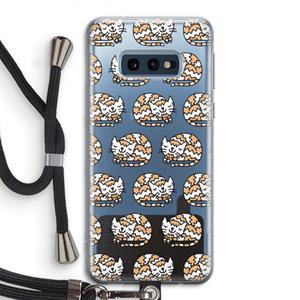 CaseCompany Slapende poes: Samsung Galaxy S10e Transparant Hoesje met koord
