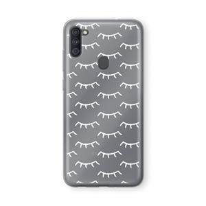 CaseCompany Wimpers: Samsung Galaxy A11 Transparant Hoesje