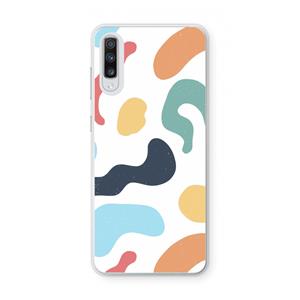 CaseCompany Memphis Shapes Blue: Samsung Galaxy A70 Transparant Hoesje