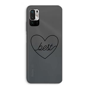 CaseCompany Best heart black: Xiaomi Redmi Note 10 5G Transparant Hoesje