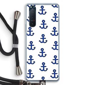 CaseCompany Ankers: Sony Xperia 5 II Transparant Hoesje met koord