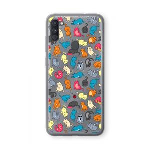 CaseCompany Kleurrijke katten: Samsung Galaxy A11 Transparant Hoesje