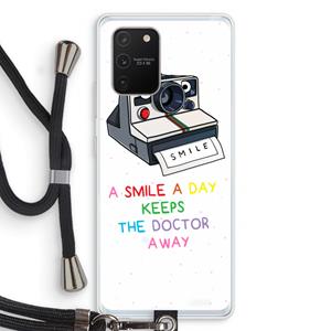 CaseCompany Smile: Samsung Galaxy S10 Lite Transparant Hoesje met koord