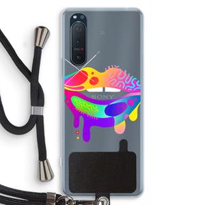 CaseCompany Lip Palette: Sony Xperia 5 II Transparant Hoesje met koord