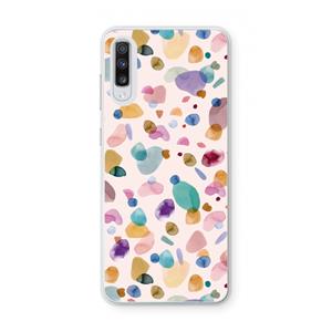 CaseCompany Terrazzo Memphis Pink: Samsung Galaxy A70 Transparant Hoesje