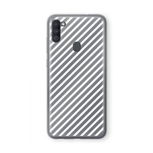 CaseCompany Strepen zwart-wit: Samsung Galaxy A11 Transparant Hoesje