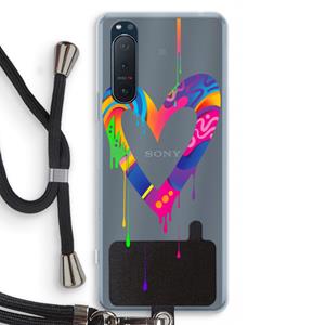 CaseCompany Melts My Heart: Sony Xperia 5 II Transparant Hoesje met koord