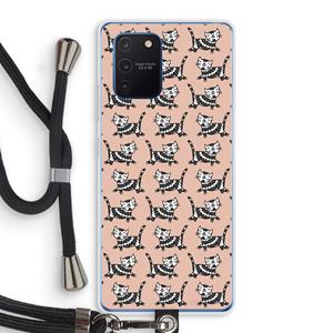 CaseCompany Zwarte poes: Samsung Galaxy Note 10 Lite Transparant Hoesje met koord