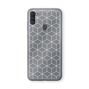 CaseCompany Zwart-witte kubussen: Samsung Galaxy A11 Transparant Hoesje