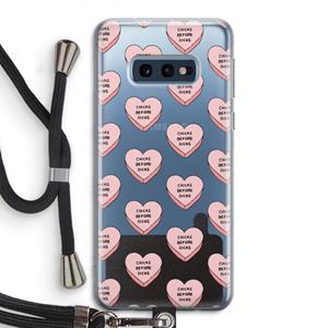 CaseCompany Chicks before dicks: Samsung Galaxy S10e Transparant Hoesje met koord