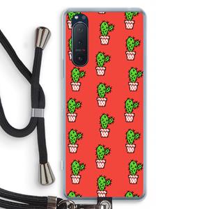 CaseCompany Mini cactus: Sony Xperia 5 II Transparant Hoesje met koord