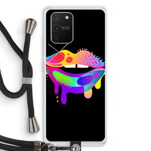 CaseCompany Lip Palette: Samsung Galaxy S10 Lite Transparant Hoesje met koord