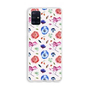 CaseCompany Bloemetjes: Galaxy A51 4G Transparant Hoesje