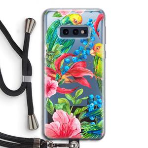 CaseCompany Papegaaien: Samsung Galaxy S10e Transparant Hoesje met koord