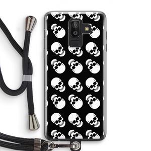 CaseCompany Musketon Skulls: Samsung Galaxy J8 (2018) Transparant Hoesje met koord