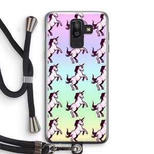 CaseCompany Musketon Unicorn: Samsung Galaxy J8 (2018) Transparant Hoesje met koord