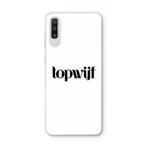 CaseCompany Topwijf Wit: Samsung Galaxy A70 Transparant Hoesje