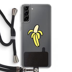 CaseCompany Banana: Samsung Galaxy S21 Plus Transparant Hoesje met koord
