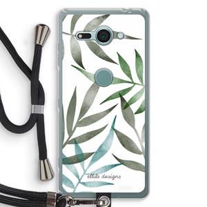 CaseCompany Tropical watercolor leaves: Sony Xperia XZ2 Compact Transparant Hoesje met koord