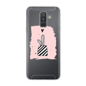 CaseCompany Zwart-wit cactus: Samsung Galaxy A6 Plus (2018) Transparant Hoesje