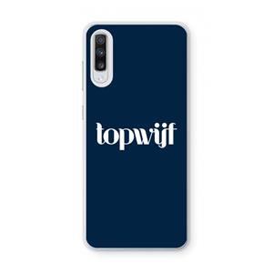 CaseCompany Topwijf Navy: Samsung Galaxy A70 Transparant Hoesje