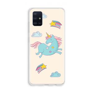 CaseCompany Vliegende eenhoorn: Galaxy A51 4G Transparant Hoesje