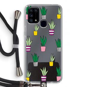 CaseCompany Sanseveria: Samsung Galaxy M31 Transparant Hoesje met koord