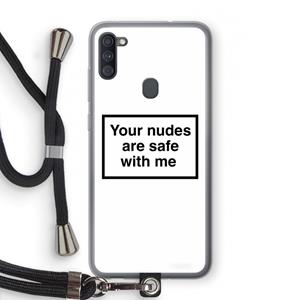 CaseCompany Safe with me: Samsung Galaxy A11 Transparant Hoesje met koord