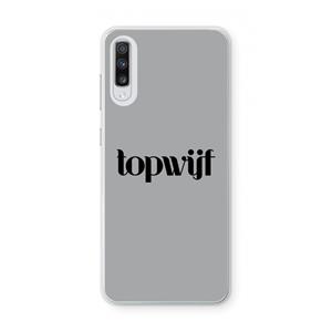 CaseCompany Topwijf Grijs Zwart: Samsung Galaxy A70 Transparant Hoesje
