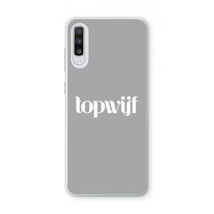 CaseCompany Topwijf Grijs Wit: Samsung Galaxy A70 Transparant Hoesje
