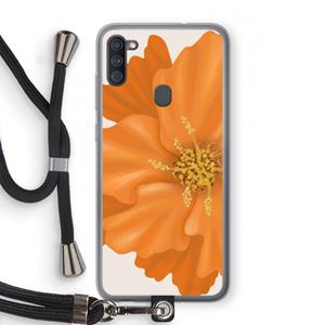 CaseCompany Orange Ellila flower: Samsung Galaxy A11 Transparant Hoesje met koord