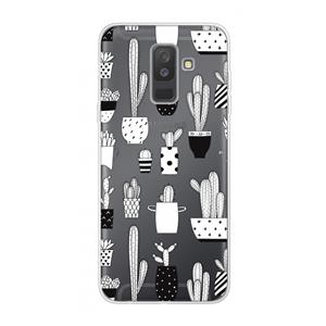 CaseCompany Cactusmotief: Samsung Galaxy A6 Plus (2018) Transparant Hoesje