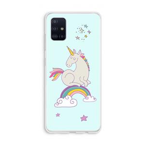 CaseCompany Regenboog eenhoorn: Galaxy A51 4G Transparant Hoesje