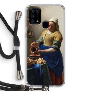 CaseCompany The Milkmaid: Samsung Galaxy M31 Transparant Hoesje met koord