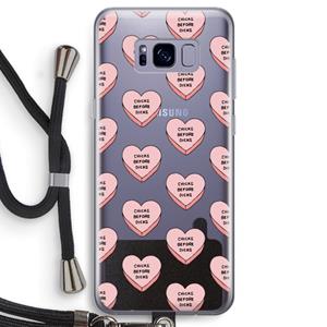 CaseCompany Chicks before dicks: Samsung Galaxy S8 Transparant Hoesje met koord